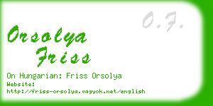 orsolya friss business card